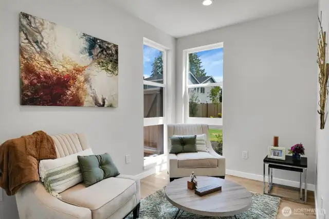 The main floor office/den provides a quiet, productive space to work from home.