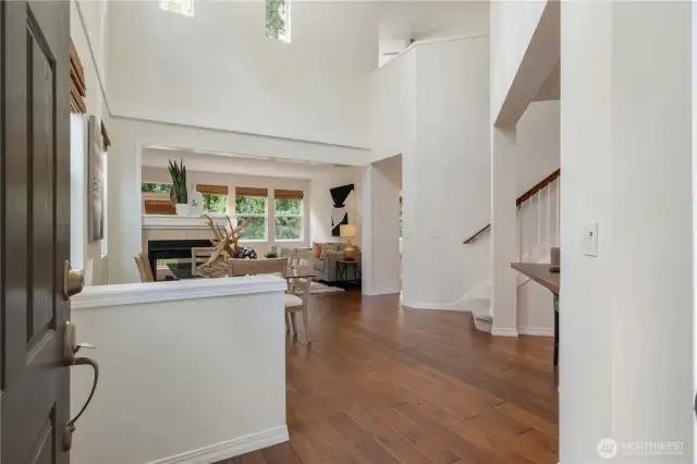 Enter into 20 ft ceilings