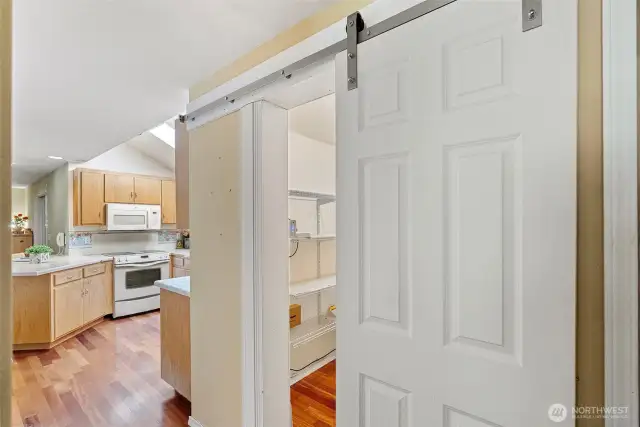 Wonderful walk in pantry just off the kitchen.