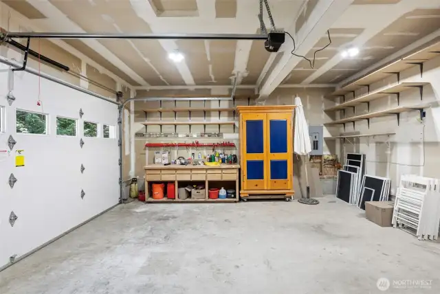 Two car attached garage.