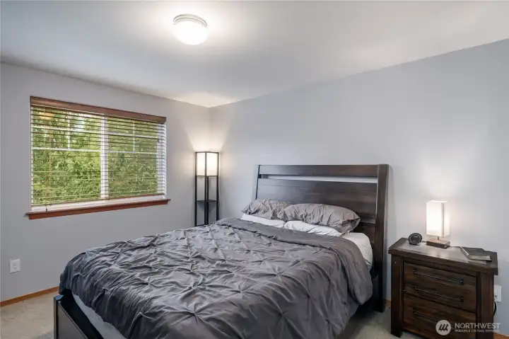 Primary bedroom with designer paint.