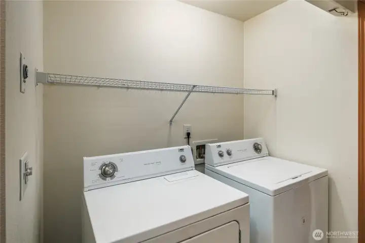 Washer and dryer stay with the home.