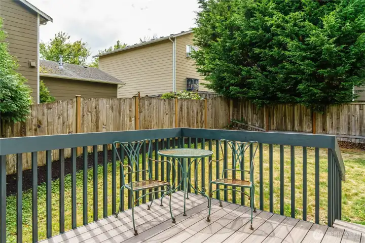 Great deck for grilling or relaxing.