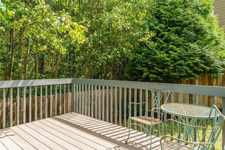 Listen to the wildlife while relaxing on the deck.