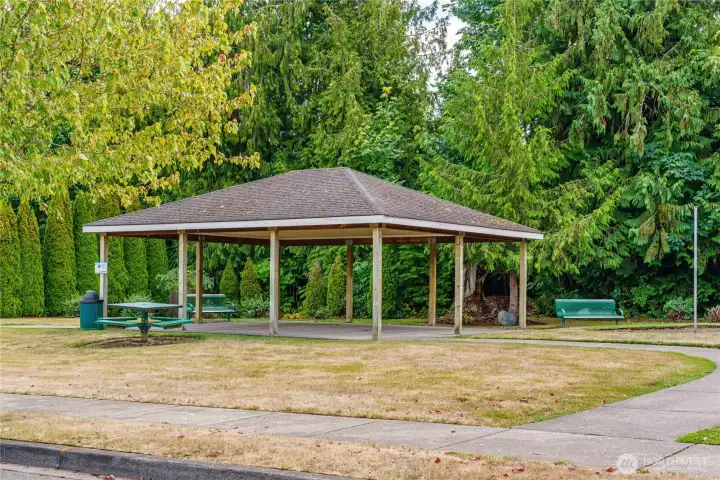 Neighborhood gazebo, tables & benches.