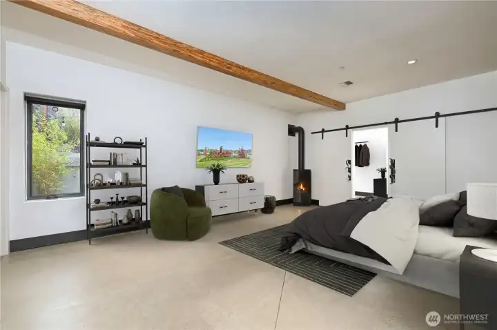 Walking into Primary bedroom (main floor)