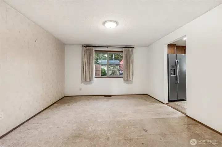 View of dining room off of the kitchen.