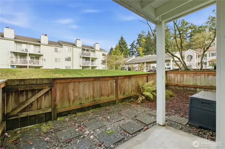 Back Patio with small gate. Back Patio with small gate.