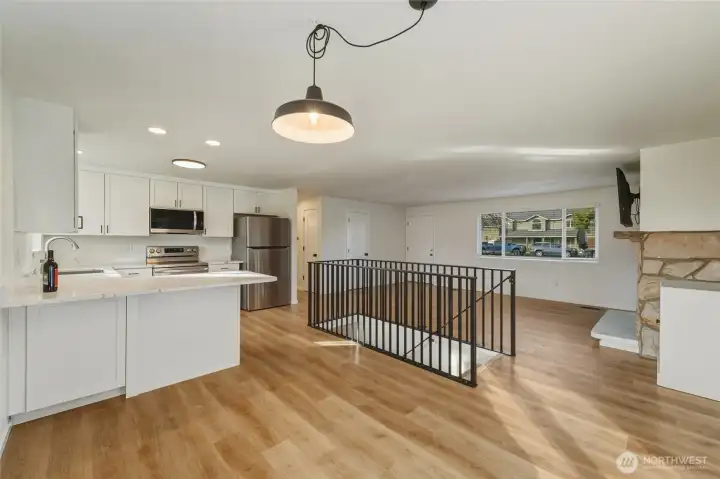 open layout from dining room view