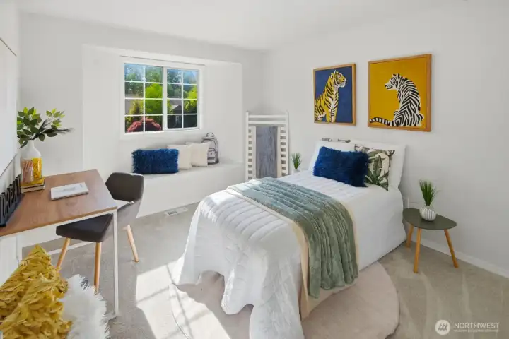 Second of three guest bedrooms. Located on upper level