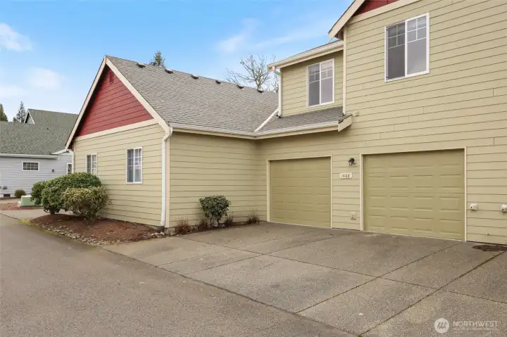Two-Car Garage! And, extra guest parking apron! And, easy access from rear alley! Also, cluster mailbox just a few steps away!