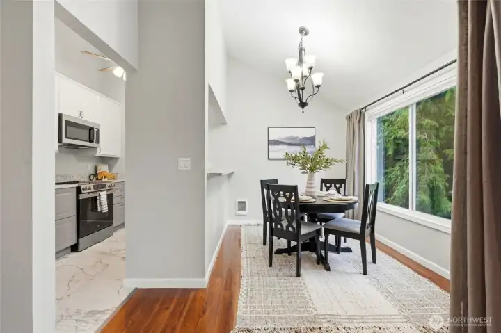 This space flows seamlessly to the living room