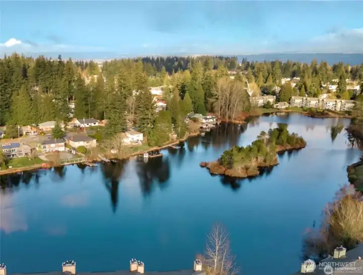 Beverly lake aerial view