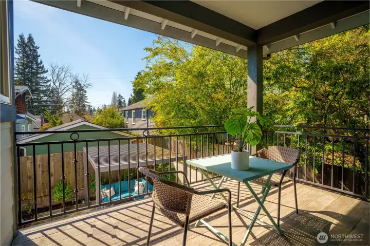 Balcony of the main level kitchen area
