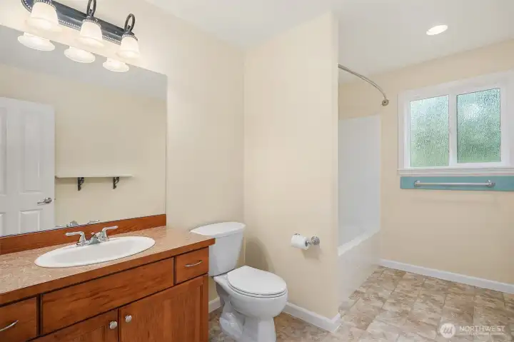 Lower level full bathroom.