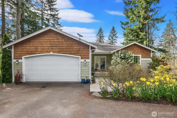 2 car garage plus more off-street parking.