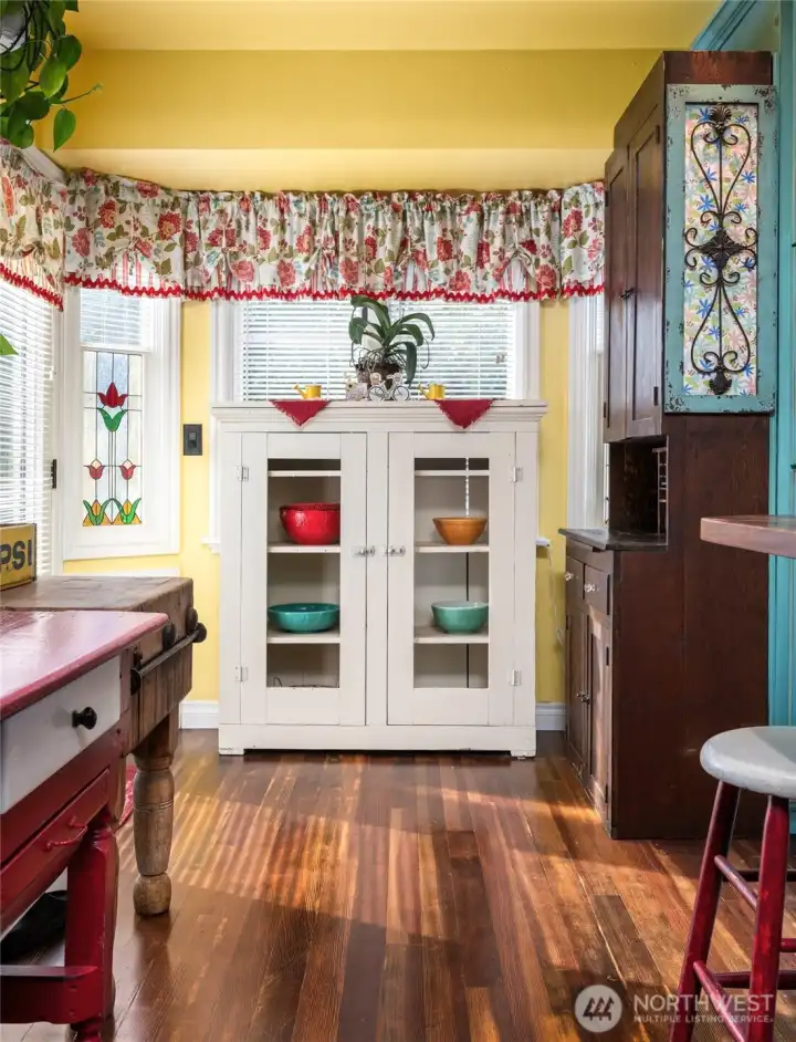 Kitchen entrance from back deck.  1/2 bath to the right...
