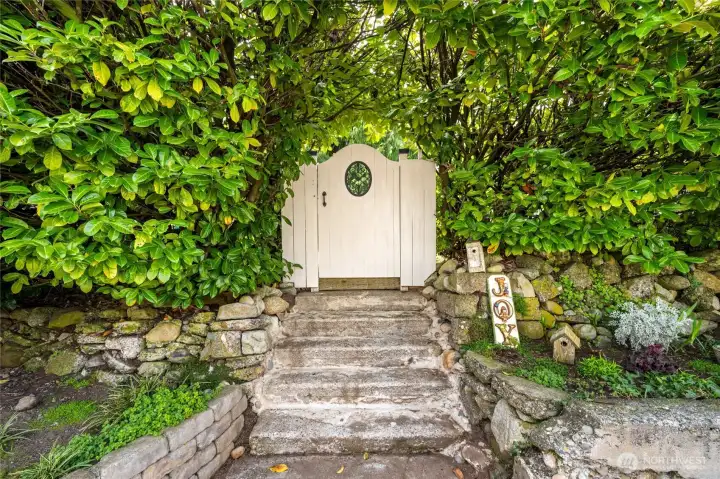This gate exits to the alley...
