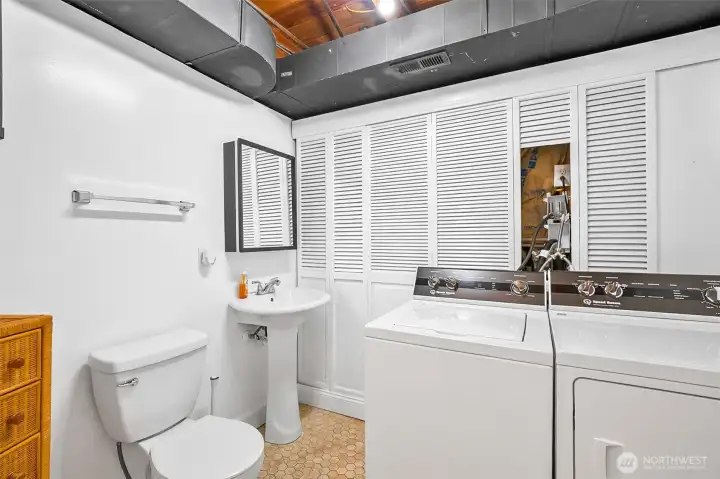 Powder room and laundry center (downstairs)