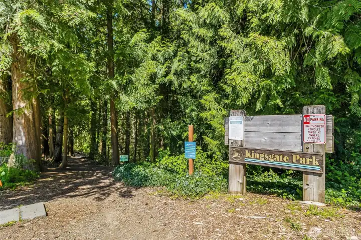 Right down the road - enjoy walking trails with your pup! Kingsgate Park is a 6.9-acre wooded natural area.