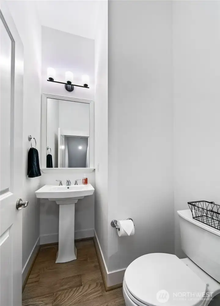 Convenient main level powder room