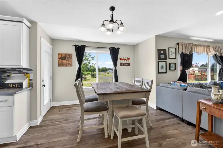 Dining area with access to the back deck