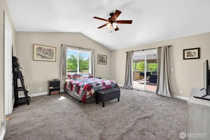 Primary Bedroom with direct access to the patio!