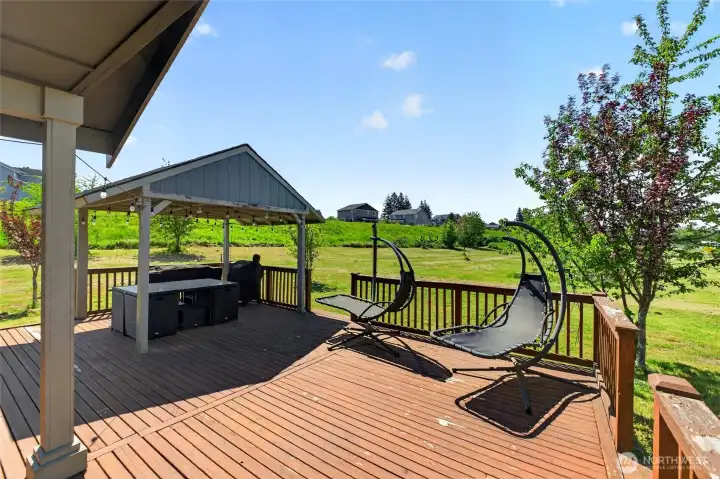 The gazebo lets you hang out outside, rain or shine!