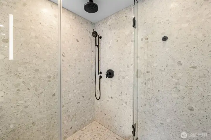 Stunning spa like full bathroom with separate shower and soaking tub!