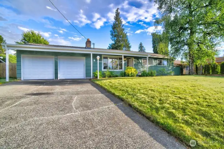 Spacious 2-car garage with plenty of storage space