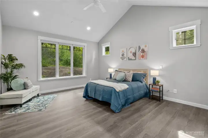 Retreat to the spacious primary suite, thoughtfully designed to create a peaceful and relaxing sanctuary.