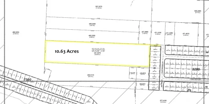 This 10.63 acres is highlighted on this map. This 10.63 acres is highlighted on this map.
