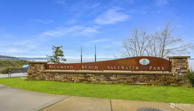 Entrance to Richmond Beach Saltwater Park just 2 blocks away