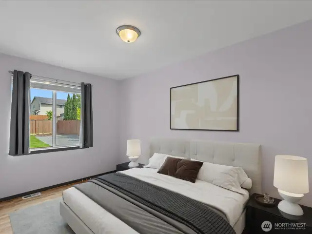 Bedroom on main (or use as a den, home gym, hobby room). Closet not shown in photos.