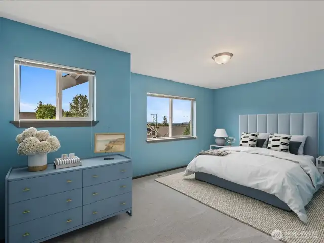 2nd of 4 upstairs bedrooms. This one also faces south, street-side.