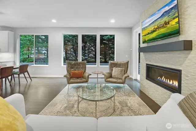Great room with Cozy Gas Fireplace