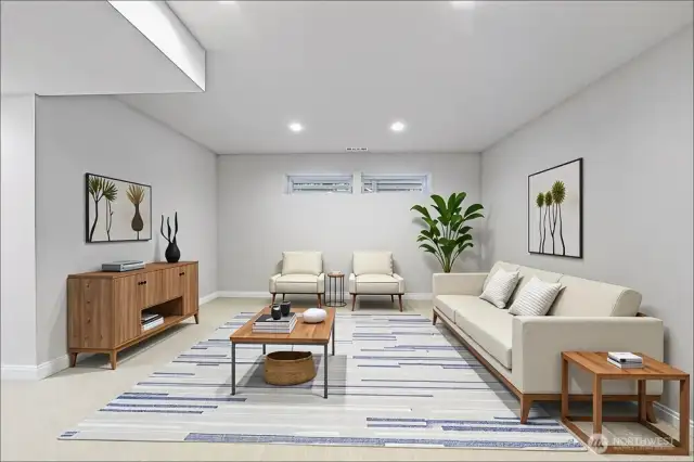 Virtually Staged Recreation Room (Idea 2)