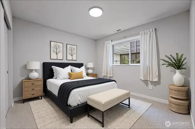 Lower-level Bedroom 4 - Virtually Staged