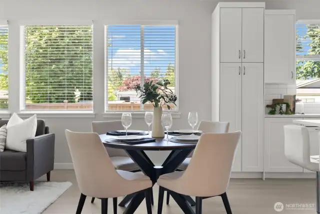 Additional floor to ceiling kitchen cabinetry can store your fine china for those special occasions!