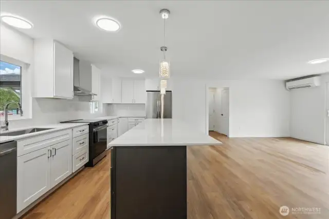 Large updated Kitchen with Island