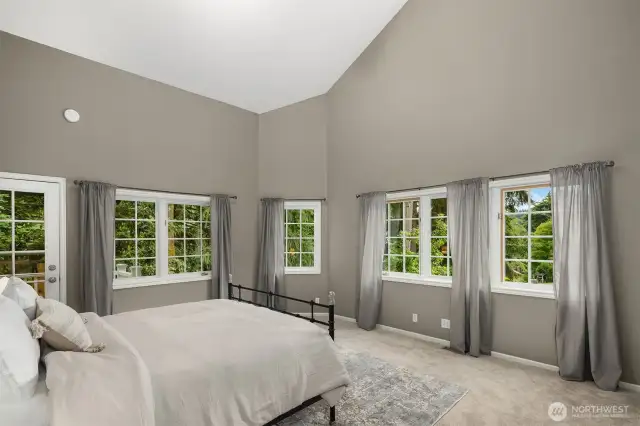 Main floor guest suite with private deck.