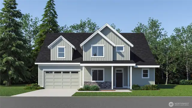 Rendering of completed house.