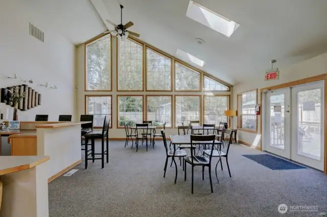 Entertain in the light and bright community clubhouse.