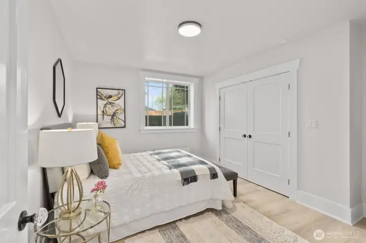 One of 2 light-filled bedrooms