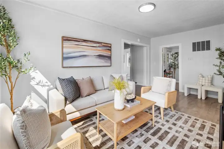 Living room with fresh interior paint