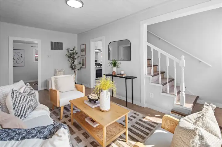 Stairway to second floor bedrooms