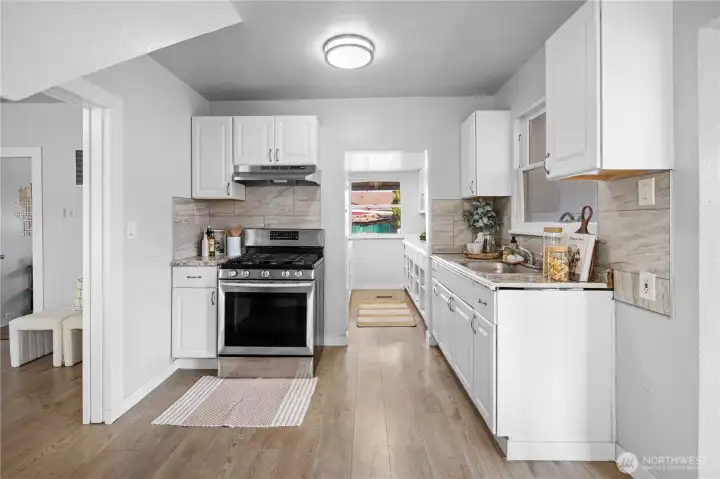 Kitchen with gas stove