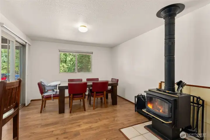 Dining Area and Wood Stove
