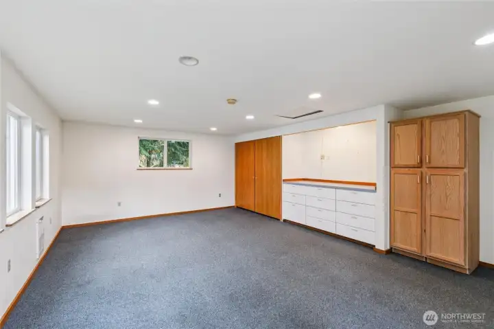 Extra finished room located as a separate entrance off back patio