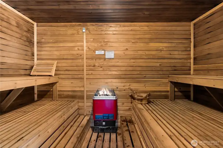 Enjoy the warmth and tranquility of your very own sauna.